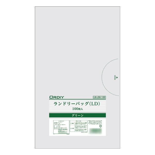 オルディ ランドリーバッグLDPE グリーン100P×10冊 Q00166003