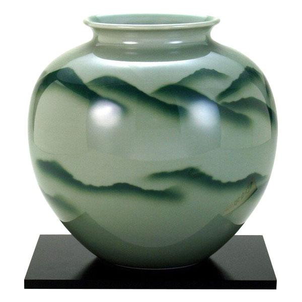 人気ブランドを 九谷焼 8号花瓶 青磁山 N174 02 返品送料無料 Www Ballarddistrict Org