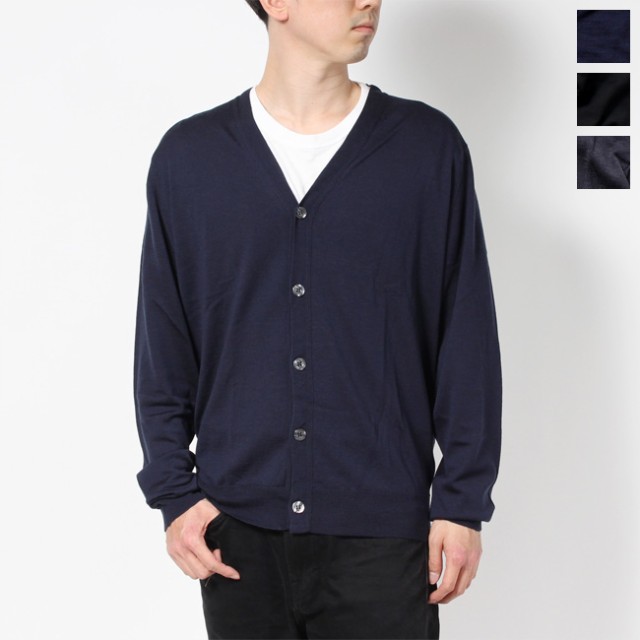 ジョンスメドレー JOHN SMEDLEY メンズ 長袖 30G Vネックカーディガン WOOL S4467 全3色 各3サイズ WELBECK