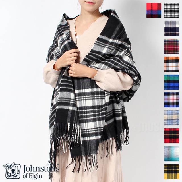 ジョンストンズ Johnstons カシミア ストール 大判 レディース カシミヤ Cashmere Tartans Stole WA56