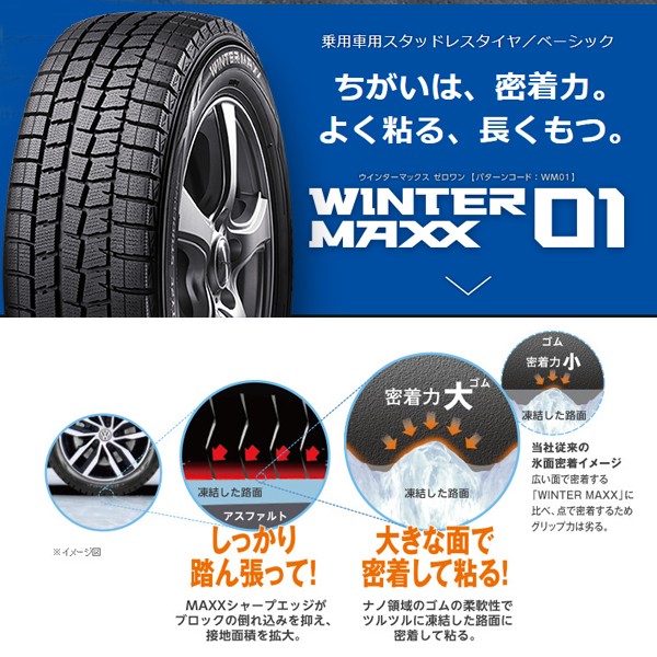 低価格 送料無料 業販価格 ダンロップ ウィンターマックス WM01 225/55R17 スタッドレスタイヤ 新品 4本セット DUNLOP WM01 要納期確認, レザー生地販売 「布百選」 61e7f791