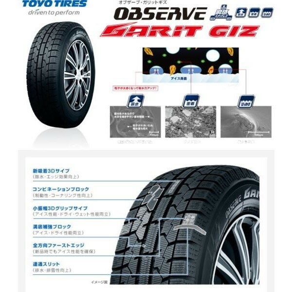 値段が激安 業者宛て 発送 限定 送料無料 新品 トーヨー ガリット スタッドレスタイヤ 4本 GIZ 225/55R17 ギズ TOYO GARIT 送料込み オブザーブ, EVER RICH 74351dee
