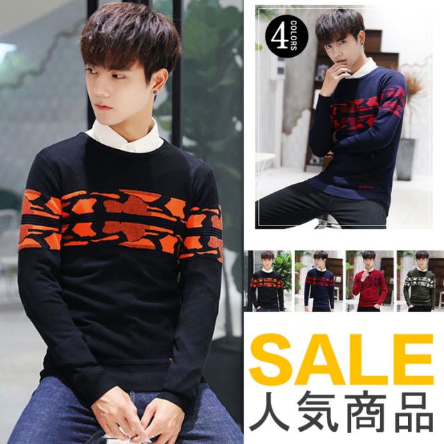 メンズ ニットセーター クルーネックニット 長袖 薄手 ニット ビジネス