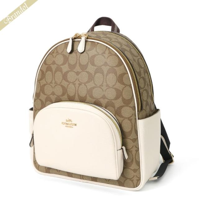 正規輸入店 コーチ Coach レディース メンズ リュックサック シグネチャー コーティングキャンパス バックパック ベージュ ホワイト 5671 Imdj8 爆買い Maticplus Hr