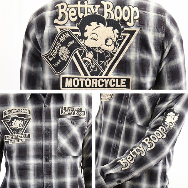 される㊝ チェックシャツ bbb-2004の通販はau PAY マーケット - BICKS Market｜商品ロットナンバー：424649626 THE BRAVEMAN×BETTY BOOP 長袖シャツ フロント