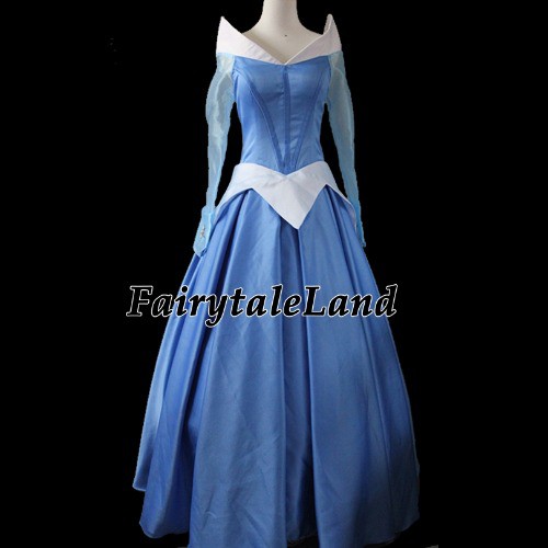 爆売り 高品質 高級コスプレ衣装 ハロウィン ディズニー オーロラ姫 風 ドレス Princess Aurora Blue Dress Cosplay 正規品 Cerqualandi It