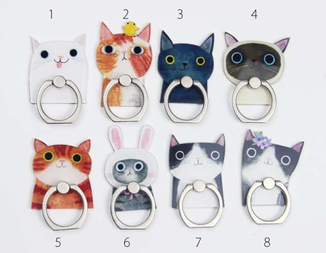 スマホリング かわいい おしゃれ バンカーリング 猫 動物 アニマル キャラクター Iphone リング Iphoneリング ス