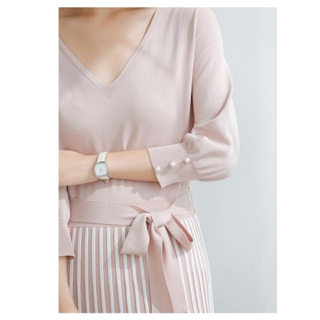 送料無料 ワンピース レディース 40代春夏 ワンピース きれいめ 40代 サマーニット バルーンスリーブ ベルト付きワンピース ミモレ丈 フォーマルワ 最先端 Carlavista Com