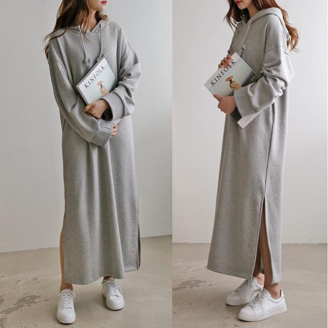 最新人気 普段使いにオススメ パーカーロングワンピース グレー 部屋着 スリット ブラック パーカー ワンピース ロングパーカー 新しい到着 Arnabmobility Com