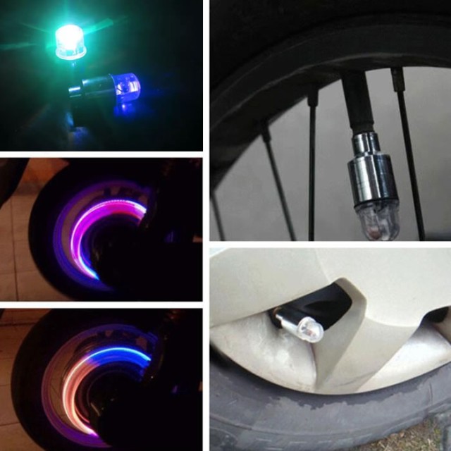 バイク タイヤ 自転車 バルブキャップ led ライト