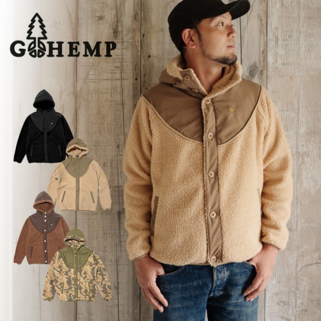 年最新入荷 Gohemp アウター ゴーヘンプ ボア Mongolian Hoody Jacket モンゴリアンフーディージャケット ボア フリース フリース アウター ヘンプコットン アウトドア メン 資材印刷のルネ 6a4bf477 Goldengladescapital Com