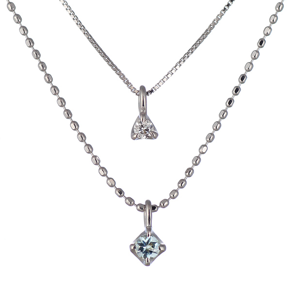海外輸入 メンズ ネックレス アクアマリン ネックレス 3月 誕生石 ネックレス ホワイトゴールド Vacaciona2 Com