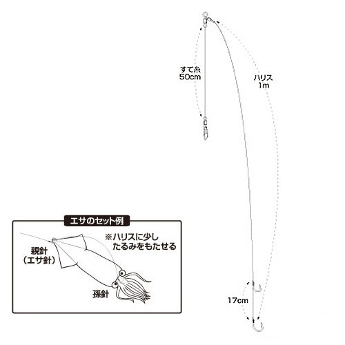 ハリミツ イカダイ 青物泳がせ仕掛 ｃ １３ｅ 針１５号 １３号 ハリス１４号 ゆうパケット の通販はau Pay マーケット 釣具のポイント Au Pay マーケット店 商品ロットナンバー