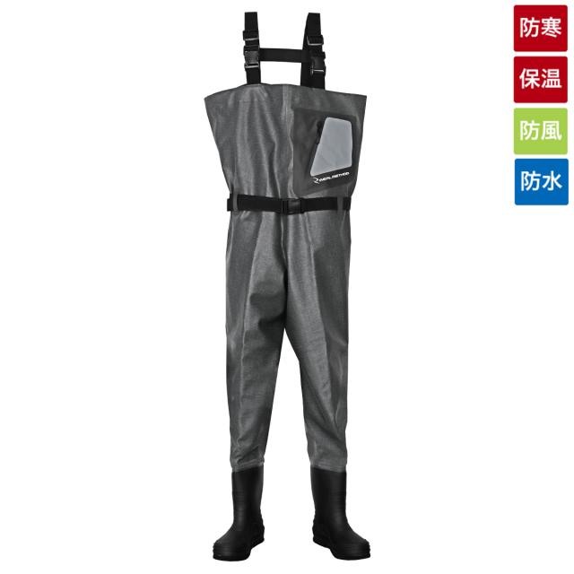 国内最安値 リアルメソッド Pvc 裏起毛 チェストハイウェーダー Xl 杢グレー ウェーダー Real Method 送料無料 Prawasnow In