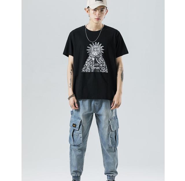 メンズ トップス Tシャツ プリントシャツ 夏 夏服 黒 白 かっこいい