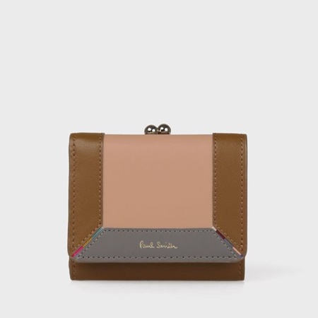 さらに値下げ ポールスミス 折財布 3つ折り財布 コントラストカラーブロック ピンク Paul Smith 想像を超えての Theblindtigerslidell Com