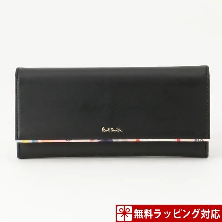 最大15 Offクーポン レディース 財布 ポールスミス 長財布 Smith Paul ブラック ペタルプリントトリム フラップ かぶせ その他財布 Revuemusicaleoicrm Org