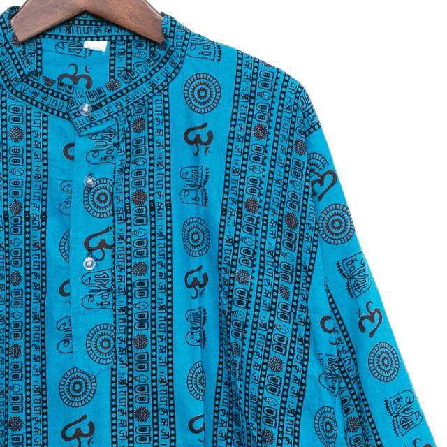 エスニック シャツ エスニック柄 ブルー メンズ レディース アジアン ファッション メンズシャツ アジアンシャツ カジュアルシャツ かわの通販はau Wowma ワウマ アジア雑貨ガネーシャ 商品ロットナンバー