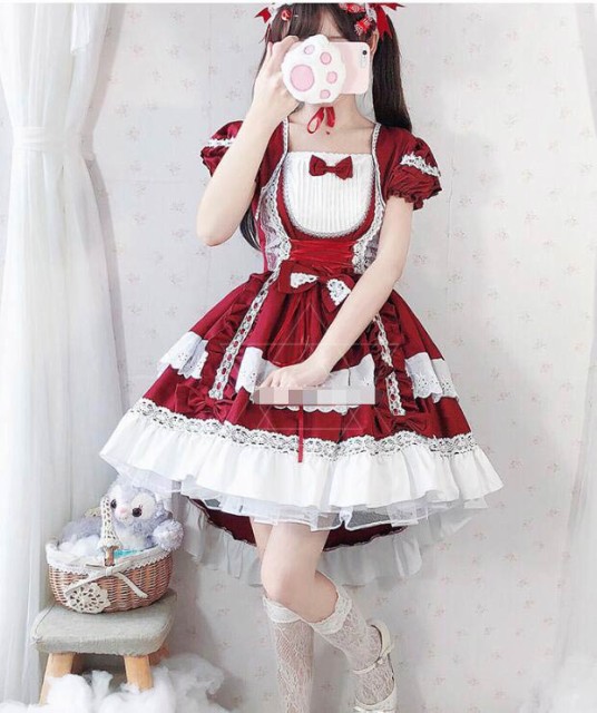 ロリータワンピース/長袖 半袖2wayドレス/メイド/燕尾ワンピース lolitaドレス/宮廷ドレス /二次元 姉妹友達お揃いドレス 二点送料