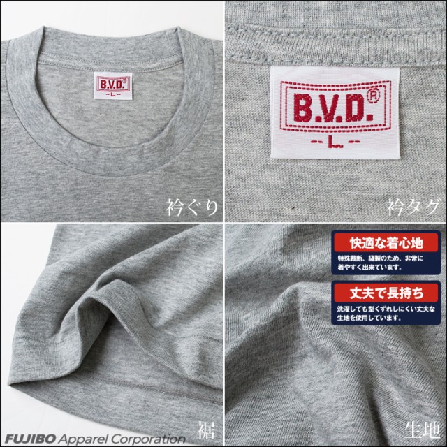 B.V.D. GOLD Tシャツ クルーネック 2枚セット メール便送料無料 LL 大きいサイズ BVD綿100% 丸首 メンズ インナー下着
