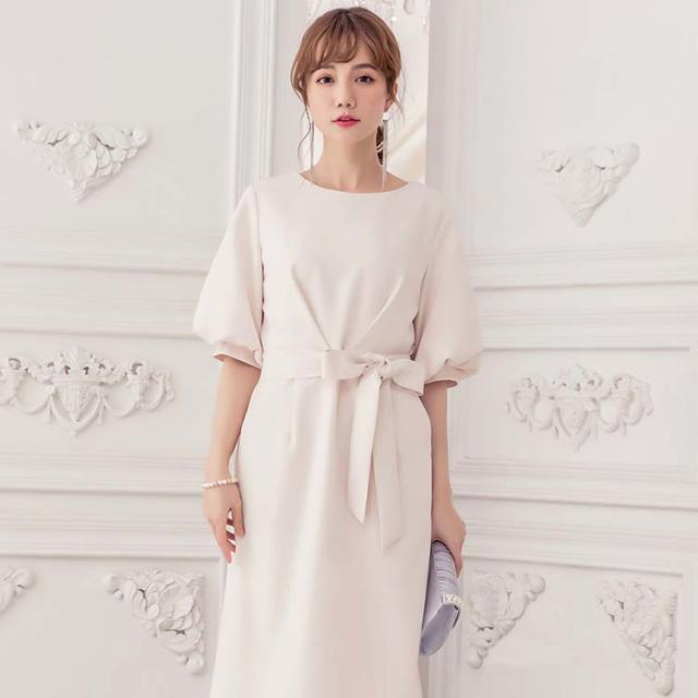 Saleセール パーティドレス 二次会 結婚式 ワンピース ミディアム ドレス 膝丈 パーティードレス 膝下 フォーマル スレンダー ブラック ベージュ ブ 21春夏新色 Carlavista Com