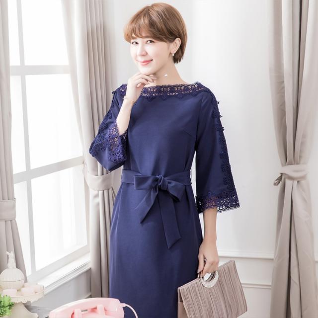 希少 結婚式 パーティードレス ワンピース 大きいサイズ 体型カバー パーティー お呼ばれ ドレス ミモレ 膝下 レース シンプル きれいめ フォ 取寄品 Dududustore Com Br