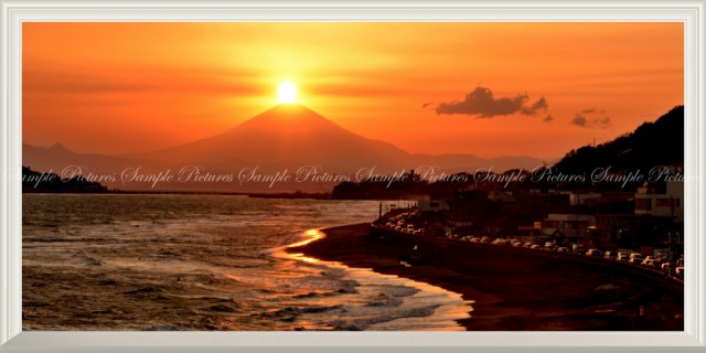 安い 絵画風 壁紙ポスター 神秘的な夕焼けのダイヤモンド赤富士 夕陽 富士山と波打ち際 パワースポット パノラマ 扉なし窓仕様 Fjs 106ns1 代引不可 Gdpcambodia Org