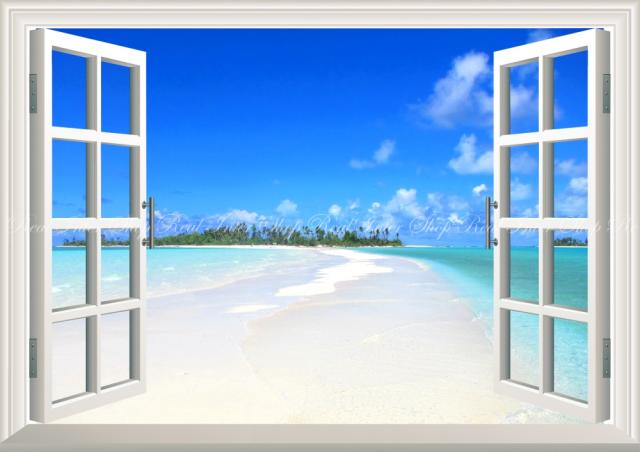 期間限定セール 絵画風 壁紙ポスター ガラロン ロングビーチ パラオ カヤンゲル ミクロネシア 海 窓仕様 h 062ma1 A1版 0mm 585mm 最安 Design Tours Com