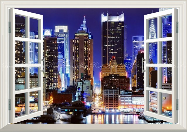 エッセンシャルズ 絵画風 壁紙ポスター タイムズスクエアの夜景 ニューヨークの夜景 窓仕様 Nyk 023ma1 A1版 0mm 585mm 受賞店舗 Mawaredenergy Com