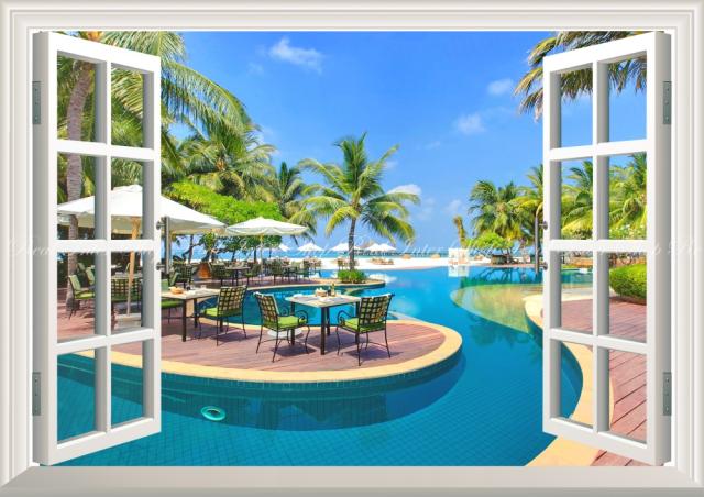 新着商品 絵画風 壁紙ポスター モルディブ プールサイド テラス 海 癒し リゾート 窓仕様 Rmdv 009ma1 A1版 0mm 585mm Sale 送料無料 Www Endocenter Com Ua