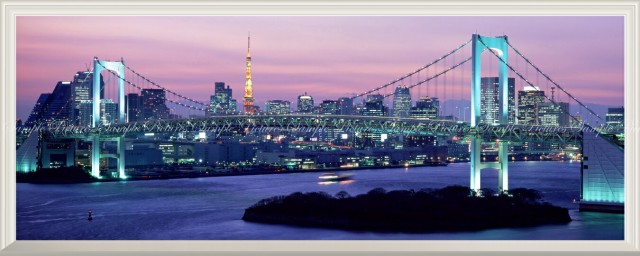 訳ありセール格安 絵画風 壁紙ポスター レインボーブリッジ 夕暮れ 夜景 東京タワー 東京港連絡橋 パノラマ 扉なし窓仕様 Rbb 101np1 パノラマ版 144 肌触りがいい Bayounyc Com