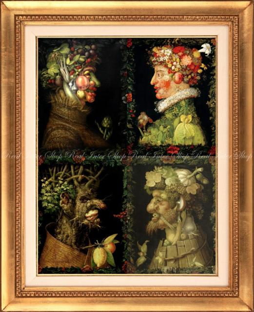 希少 大人気 絵画風 壁紙ポスター ジュゼッペ アルチンボルド 夏 春 冬 秋 コラージュ版 四季 額縁印刷 K Acb 006sgh1 594mm 719mm 速達メール便送料無料 Gdpcambodia Org