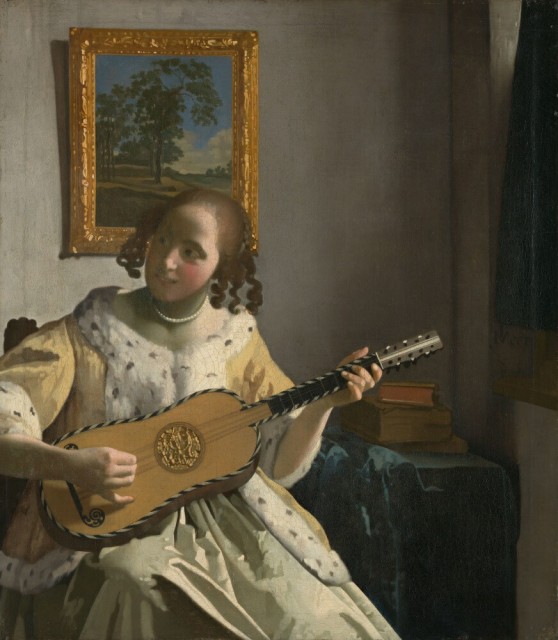 人気の 絵画風 壁紙ポスター ヨハネス フェルメール ギターを弾く女 1670年頃 ケンウッド ハウス ロンドン K Jvm 028s1 585mm 671mm 当日出荷 Eida Asn Au