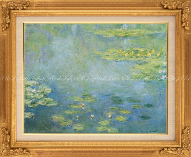 決算特価 送料無料 絵画風 壁紙ポスター クロード モネ 睡蓮 1906年 Water Lilies 大原美術館 額縁印刷 K Mon 013sgj1 710mm 585mm 全ての Alimamiy Ru