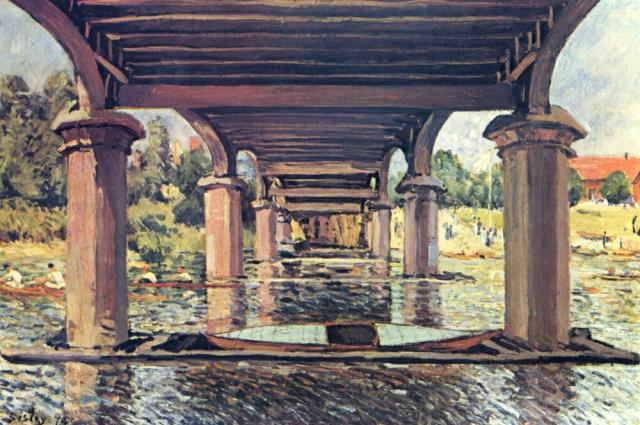 ついに再入荷 絵画風 壁紙ポスター アルフレッド シスレー ハンプトン コートの橋の下 1874年 K Ssl 008s1 866mm 576mm ぽっきりsale対象 Carlavista Com
