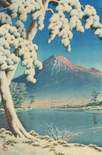 セール30 Off 絵画風 壁紙ポスター 川瀬巴水 富士の雪晴 田子の浦 1932年 富士山 昭和の広重 浮世絵版画 K Kwh 004s1 576mm 874mm キナル別注 Carlavista Com