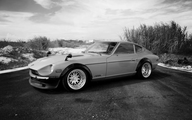 即納最大半額 絵画風 壁紙ポスター 日産 フェアレディ 280z 1975年 Fairlady Z モノクロ N28z 002w1 ワイド版 921mm 576mm 新着商品