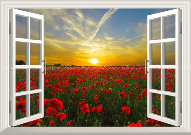 ランキング１位受賞 絵画風 壁紙ポスター 虞美人草 日没 夕陽 夕焼け サンセット 花畑 窓仕様 Ssst 004ma1 A1版 0mm 585mm 驚きの安さ Carlavista Com