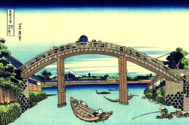 週間ランキング１位獲得 絵画風 壁紙ポスター 富嶽三十六景 深川万年橋下 葛飾北斎 11 15年 キャラクロ K Fgs 005k1 864mm 576mm 激安単価で Centrodeladultomayor Com Uy