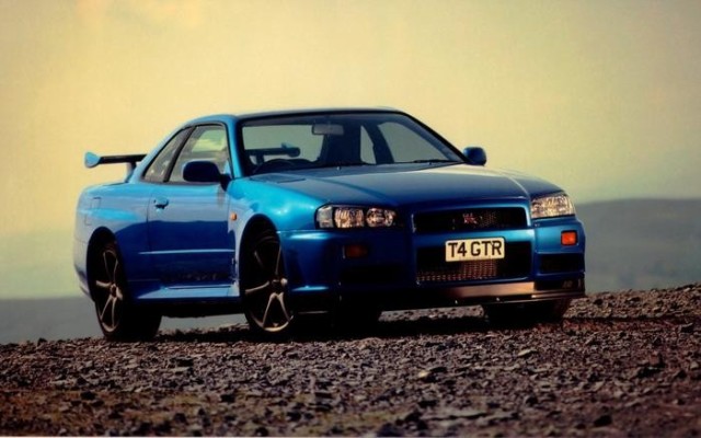 時間指定不可 絵画風 壁紙ポスター 日産 スカイライン Gt R R34 青 1999年 キャラクロ Nr34 003w1 ワイド版 921mm 576mm Expectation Gdpcambodia Org