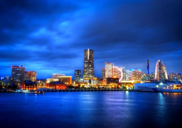 元のスマホ みなとみらい 夜景 壁紙 アニメ画像