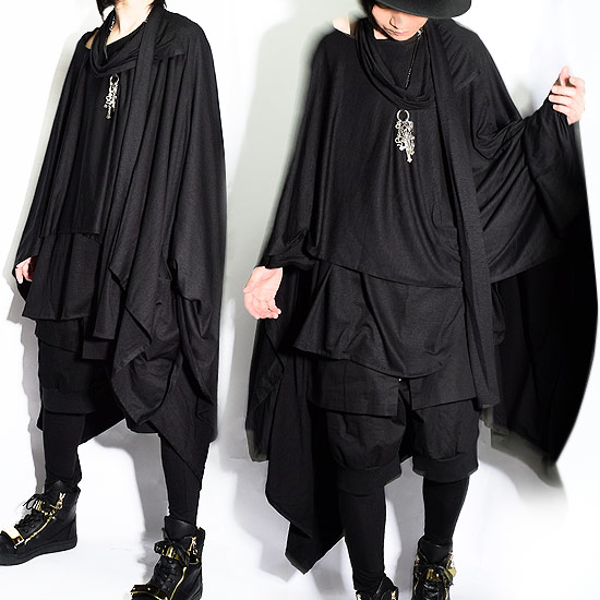 のアウター ポンチョ メンズ ロンt メンズ ロング丈 モード系 ドレープカットソー ストール ブラック 黒 V系 ビジュアル系 韓国 お兄系 衣装の 通販はau Pay マーケット Alleglo Crows 商品ロットナンバー はこちらか