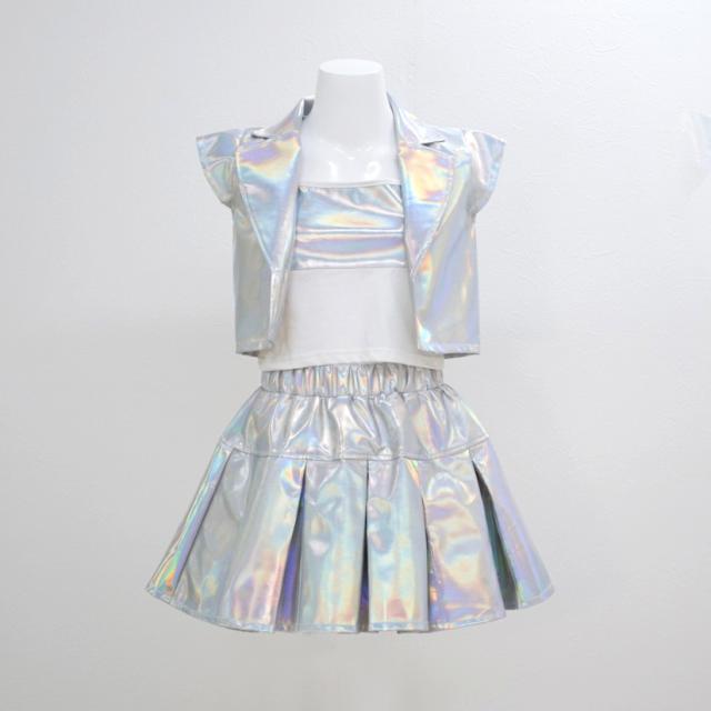 メーカー包装済 ダンス 衣装 韓国 セットアップ アイドル 可愛い 派手 メタリック シルバー オーロラ 白 キラキラ 目立つ 衣装 子供 キッズ ダンス 1 1 55 以上節約 Carlavista Com