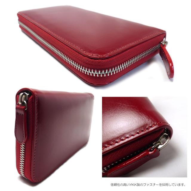 希少 オイルレザー グロスレッド インナー グロスブラック ラウンドファスナー式 ロングレザーウォレット 牛革 Wl 301rd 公式店舗 David Olkarny Com