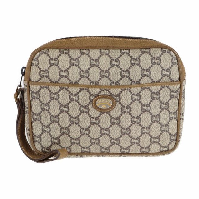 GUCCI グッチ オールドグッチ GGプラス セカンドバッグ PVC ベージュ クラッチバッグ【本物保証】