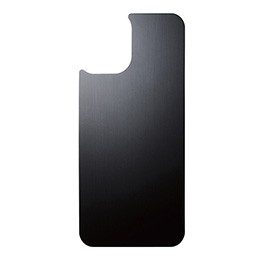 ●◆エレコム iPhone 12 mini/背面用ガラスフィルム/アルミ調/ヘアラインデザイン/ブラック PM-A20AALPBK
