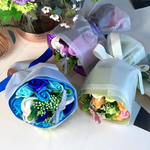 シャボンブーケ ソープフラワー プレゼント ギフト バック付 花色選択 インテリア 送料無料 誕生日 記念日 内祝い 贈答 ハロ