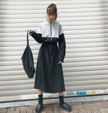 ジップアップ ワンピース バイカラー 長袖 ロング丈の通販はau Pay マーケット ｅ ｚｅｅｅｅ 商品ロットナンバー