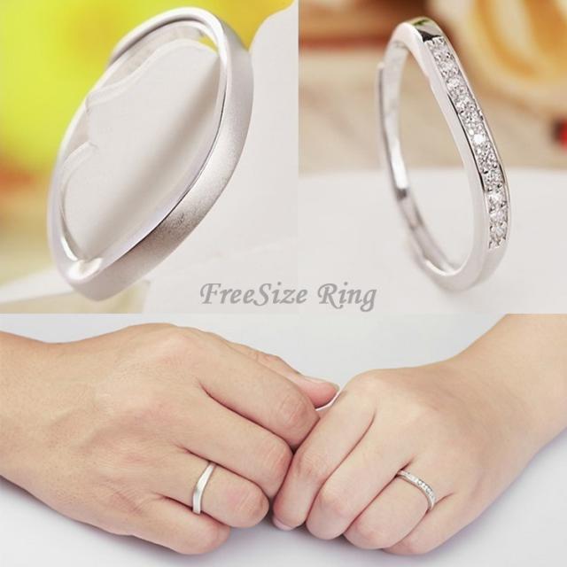 価格買取 ペアリング 結婚指輪 ウエーブ 波型 つや消し フリーサイズ シルバー925 プラチナ仕上げ Czダイヤ C型リング 人気 誕生日プレゼント アウトレットサイト Triplex Ee
