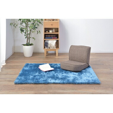 日本製 ラグ カーペット おしゃれ ラグマット 絨毯 北欧 安い じゅうたん 厚手 マット リビング 部屋 床 ブルー 青 約 幅90 高さ130 爆熱 Asianatusah Shop